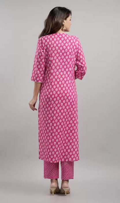 Floral Print Kurta Trouser Pant & Dupatta Set