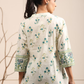 Floral Printed Mandarin Collar Pure Cotton A-Line kurti