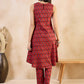 Floral Printed Round Neck Regular Pure Cotton A-Line Kurta With Trousers