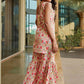 Floral Printed Round Neck Sleeveless Gotta Patti Kurta with Sharara