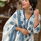 Floral Printed Straight Thread Work Pure Cotton Kurta with Trousers & With Dupatta