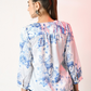 Floral Printed V-Neck Satin Top