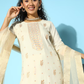 Floral Yoke Design Jacquard Kurta with Trousers & With Dupatta