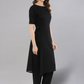 Women Black Solid Kurta with Trousers