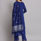 Geometric Woven Design Regular Straight Kurta & Trousers With Dupatta