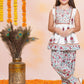 Girls Floral Printed Gotta Patti Pure Cotton Anarkali Kurta & Harem Pant