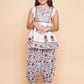 Girls Floral Printed Gotta Patti Pure Cotton Anarkali Kurta & Harem Pant