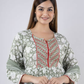 Floral Print Round-Neck Flared Kurta Set