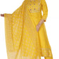 Women Yellow Viscose Rayon Embroidered Kurta and Dupatta Set