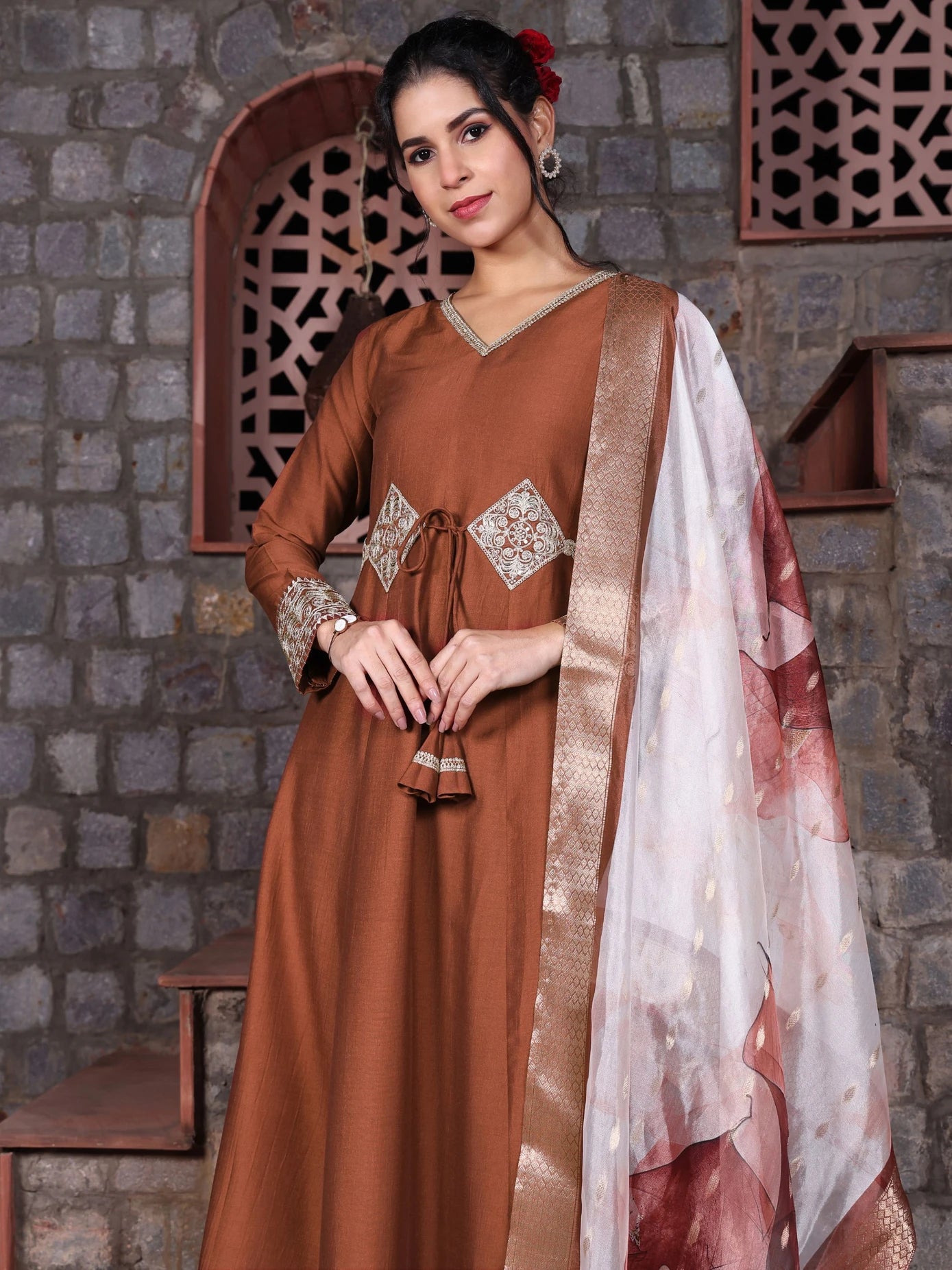 Women Cotton Silk Kurta Palazzo Dupatta Set
