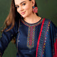 Geometric Embroidered Sequinned Straight Kurta & Trouser With Dupatta