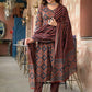 Ethnic Motifs Printed A-Line Kurta with Trousers & Dupatta