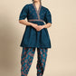 Women Floral Embroidered Thread Work Kurti with Harem Pants