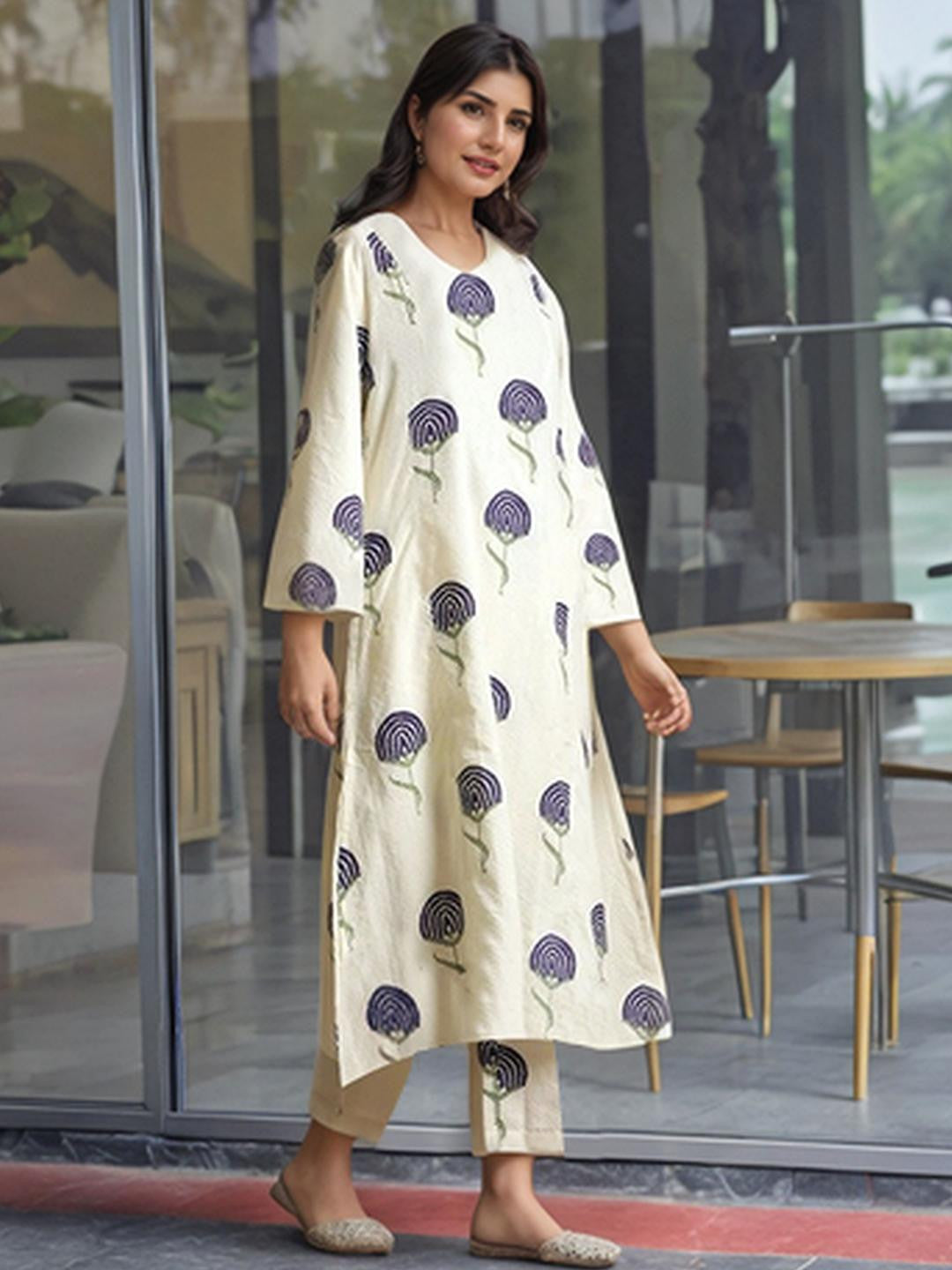 Women Viscose Rayon Kurta & Trousers