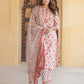 Women Floral Printed Regular Thread Work Pure Cotton Kurta with Trousers & With Dupatta