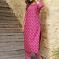 Keyhole Neck Ethnic Motifs Printed Regular Kurta with Trousers & With Dupatta