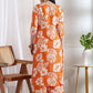 Women Orange Viscose Rayon Kurta Sets