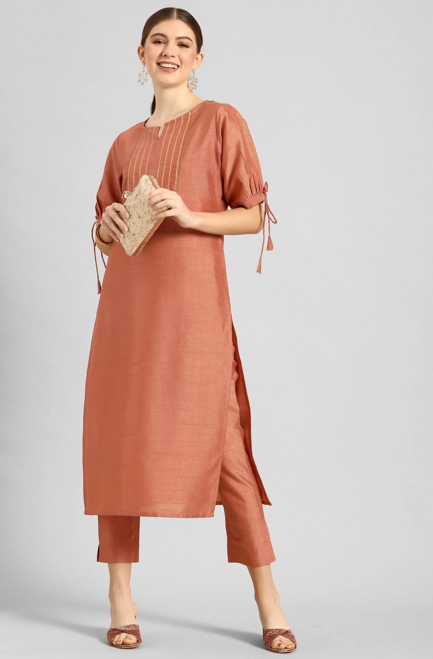 Women Poly Silk Kurta Pant Set