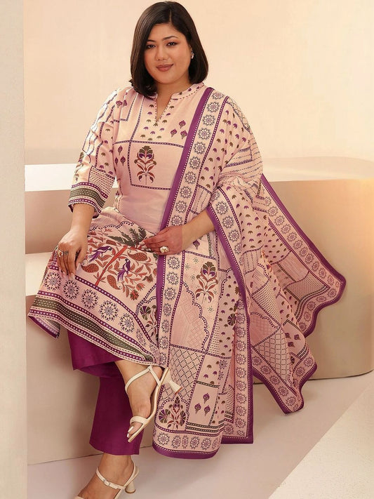 Women Ethnic Motifs Printed Regular Kurta with Trousers & With Dupatta