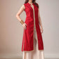 Mandarin Collar Sleeveless Gotta Patti Straight Kurta With Palazzo - Amy's Cart