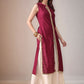 Mandarin Collar Sleeveless Gotta Patti Straight Kurta With Palazzo - Amy's Cart