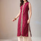 Mandarin Collar Sleeveless Gotta Patti Straight Kurta With Palazzo - Amy's Cart