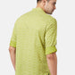 Men Green Printed Short Kurta