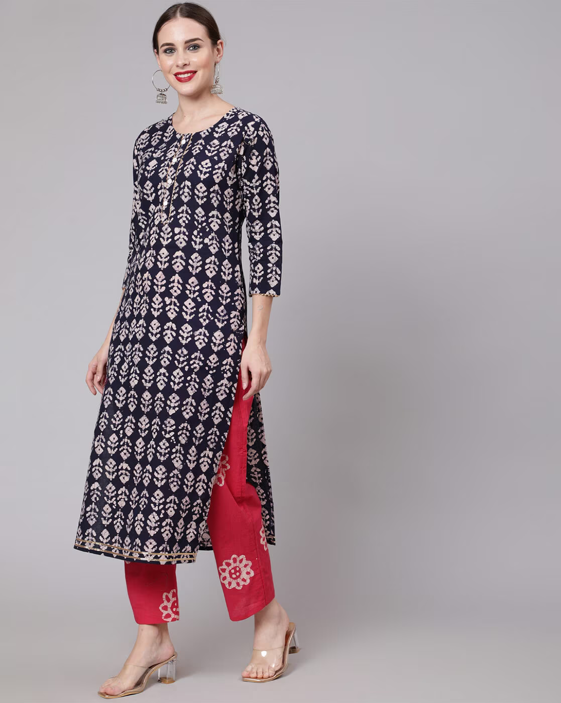 Printed Straight Kurta Set with Dupatta