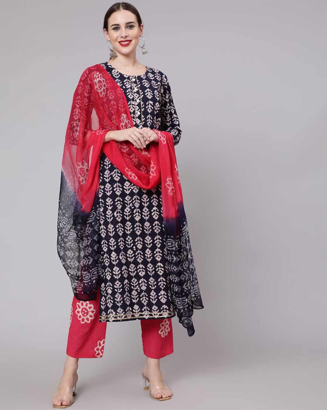 Printed Straight Kurta Set with Dupatta