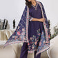 Women Floral Printed Regular Thread Work Kurta with Trousers & With Dupatta