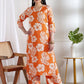 Women Orange Viscose Rayon Kurta Sets