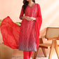 Women Bandhani Printed Regular Kurta with Trousers & With Dupatta