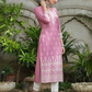 Floral Print Round-Neck Straight Kurta