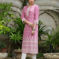 Floral Print Round-Neck Straight Kurta