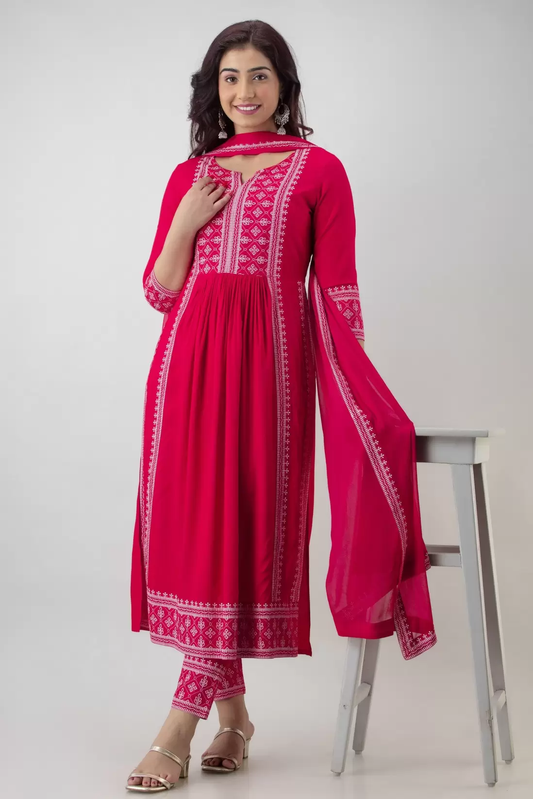 Women Viscose Rayon Kurta Pant Set