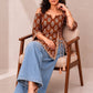 Women Print Cold-Shoulder Ethnic Top