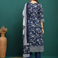 Printed Pure Cotton Anarkali Kurta With Trouser & Dupatta Set