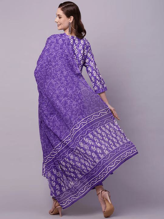 Ethnic Motifs Printed Kurta With Trousers & Dupatta