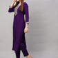 Women Solid Straight Kurta with Trousers & With Dupatta