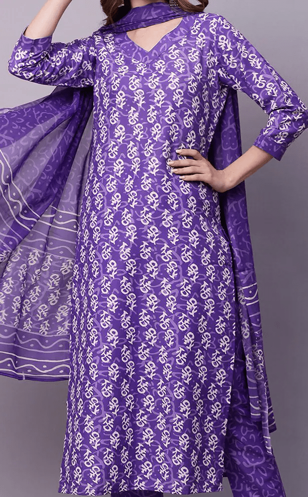 Ethnic Motifs Printed Kurta With Trousers & Dupatta