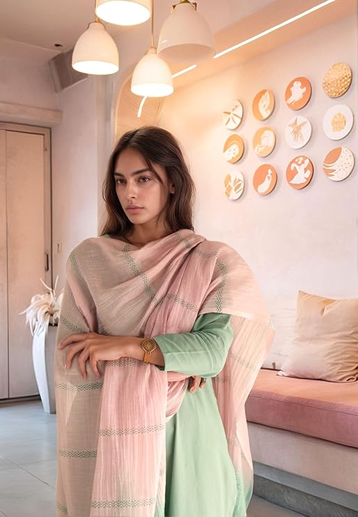 Women's Silk Viscose Straight Solid Kurta with Pant & Dupatta