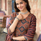 Ethnic Motifs Printed A-Line Kurta with Trousers & Dupatta