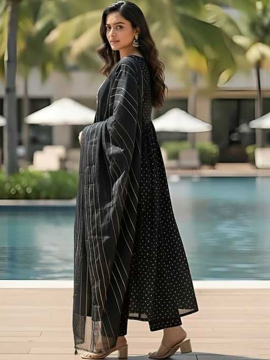 Women Ethnic Motifs Printed Panelled Kurta with Trousers & With Dupatta - Amy's Cart