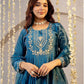 Women Embroidery Solid A-Line Kurta and Pant Set with Dupatta