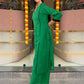 V-Neck Green Straight Kurta with Palazzos