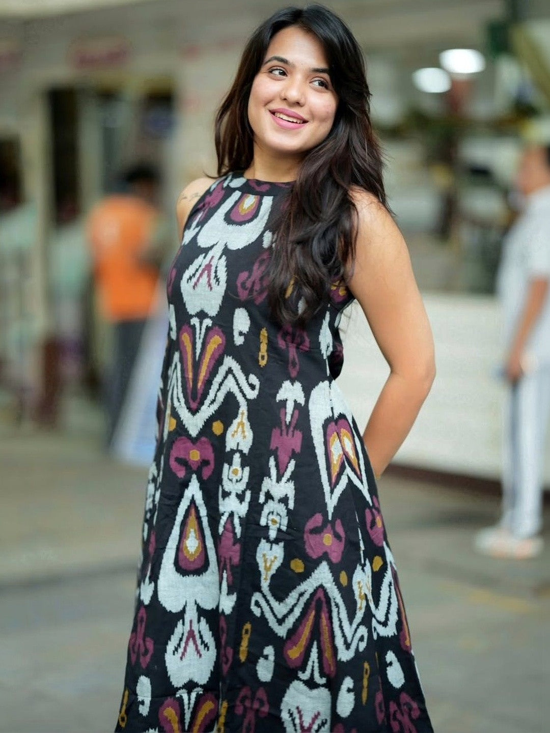 Women Ethnic Motifs Printed Regular Pure Cotton Kurta with Trousers - Amy's Cart