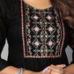 Black Embellished Peplum Top