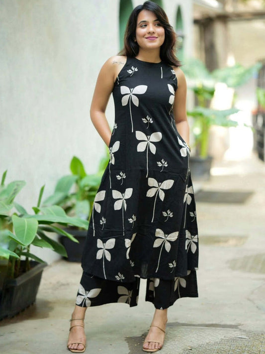 Women Ethnic Motifs Printed Regular Kurta with Palazzos - Amy's Cart