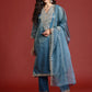 Women Silk Blend Kurta Pant Dupatta Set