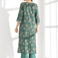 Green Ethnic Motifs Printed Thread Work Detailed Straight Kurta With Palazzo